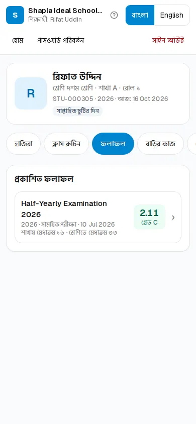 ফলাফল ট্যাব